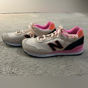 New Balance Women's Cream and Pink Sneakers